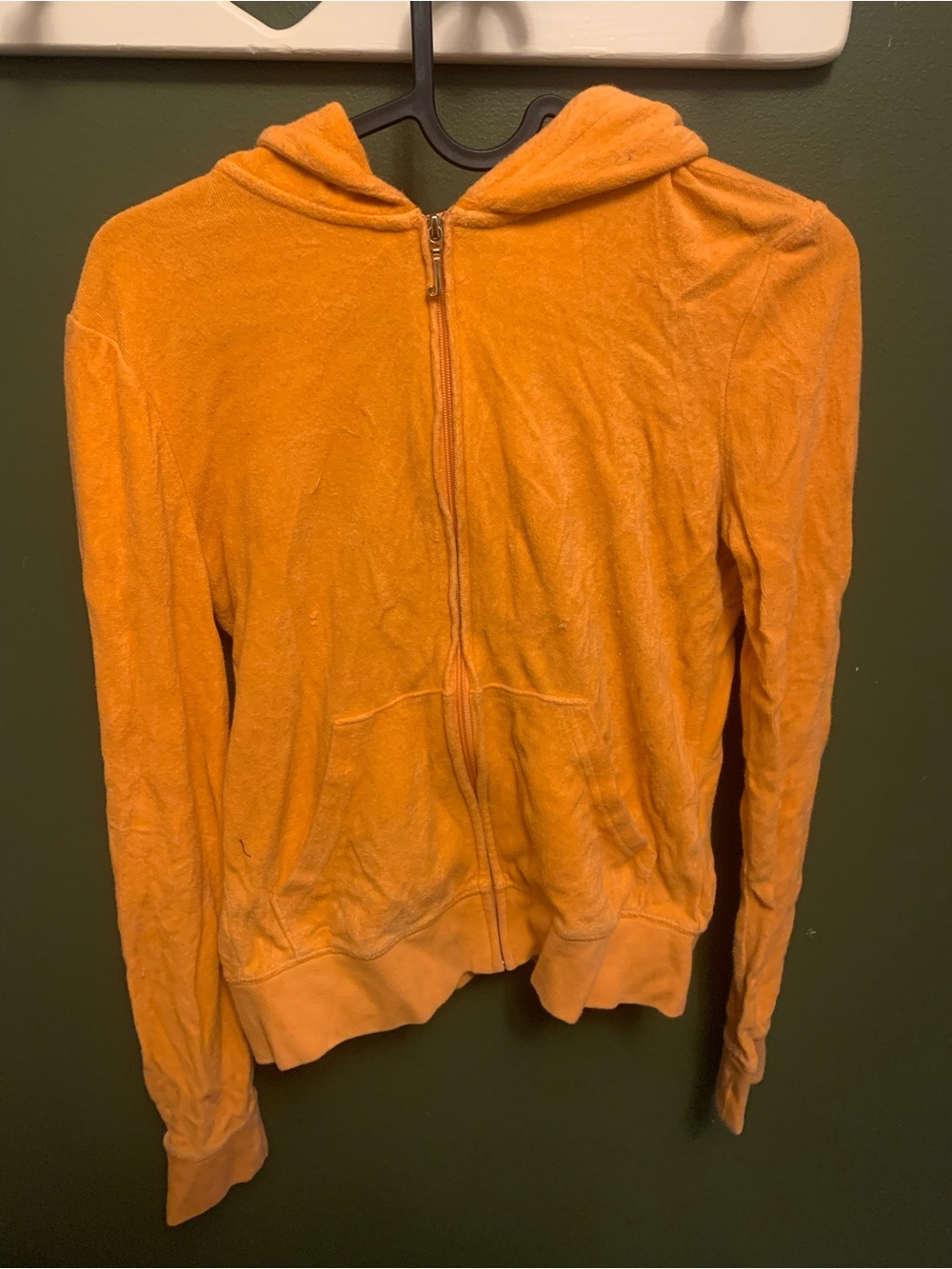 Juicy Couture Orange Terry Cloth Zip Hoodie